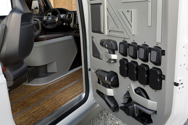 tools on a door of a Nissan NV2500 Concept