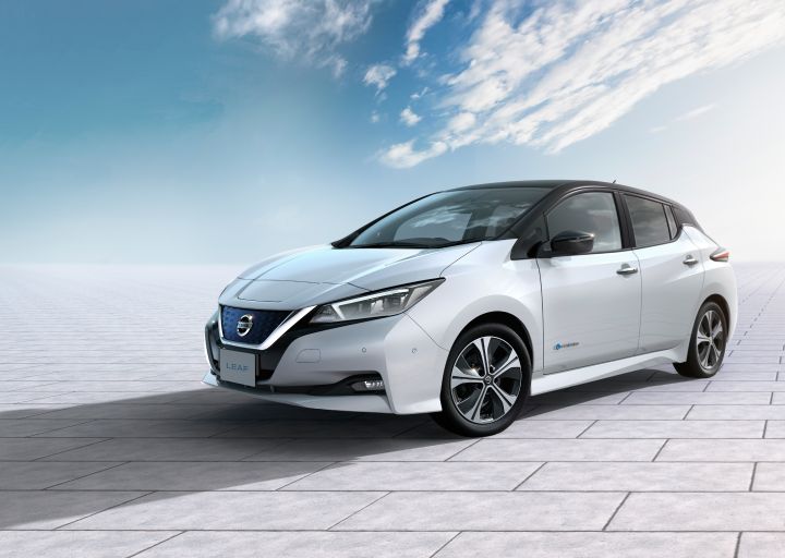 A concept image of a white Nissan LEAF