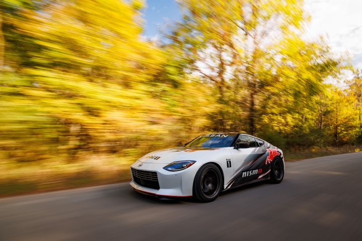 2022 NISMO Performance Parts Z driving down the road.