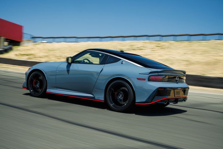 Nissan Z NISMO three-quarter view on a racetrack