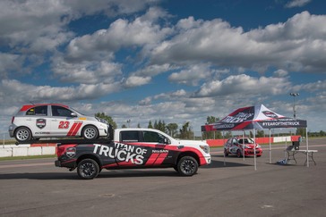 Mississauga, Ont. (Sept. 1, 2016) – This weekend, Nissan will present its TITAN Hauler XD project truck at Canadian Tire Motorsport Park for the last Micra Cup race in Ontario of the season, bringing together the extremes of the Nissan Canada line-up – the TITAN XD full-size pickup truck and the Micra subcompact. The TITAN Hauler XD project truck builds on the production TITAN XD's already exceptional towing and hauling capabilities by almost doubling the payload rating with a Nissan Micra Cup race car secured in the truck bed. The Nissan TITAN Hauler XD project truck effectively puts Canada's most affordable racing series on a pedestal as the second season enters its final month in the 2016 calendar.