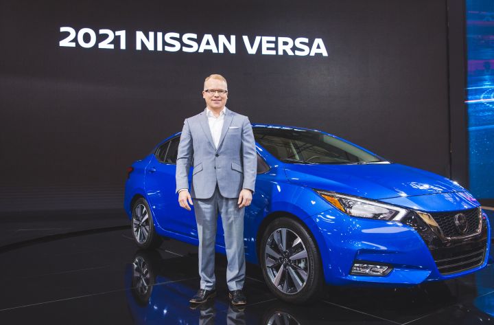 Steve Milette, president of Nissan Canada Inc., presents the all-new 2021 Nissan Versa.