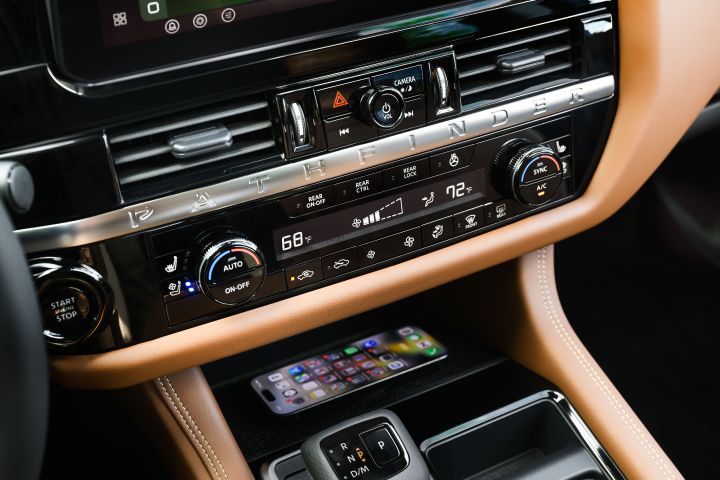 The center dashboard controls inside the 2026 Nissan Pathfinder.