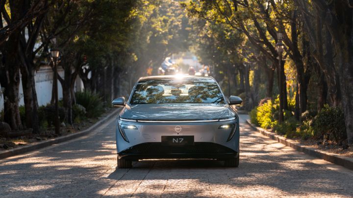 The all-new Dongfeng Nissan N7 sedan on the road
