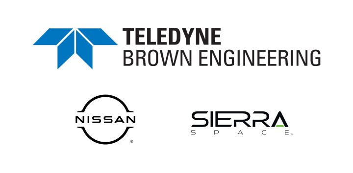 Logos de Teledyne, Sierra Space et Nissan