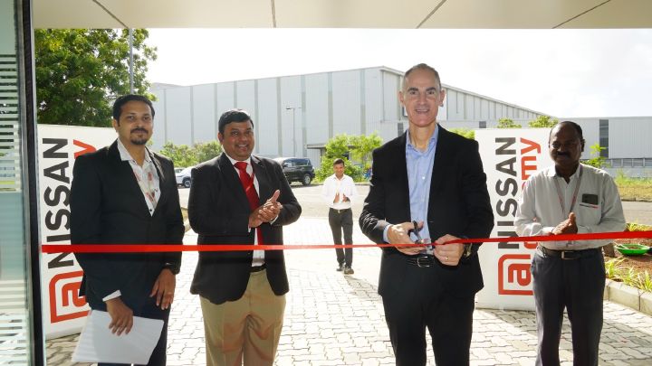 Frank Torres, Divisional Vice President-AMIEO Region Business Transformation & President-Nissan India Operations, inaugurates the Nissan Academy in Chennai with a ribbon-cutting ceremony, joined by other NMIPL officials.