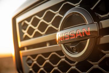 The grille of a 2020 Nissan TITAN PRO-4X.