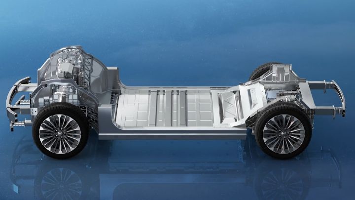 The chassis of the all-new Dongfeng Nissan N7 sedan