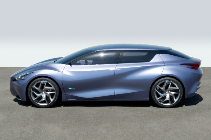 a side profile view of a parked Nissan Friend-ME Concept vehicle