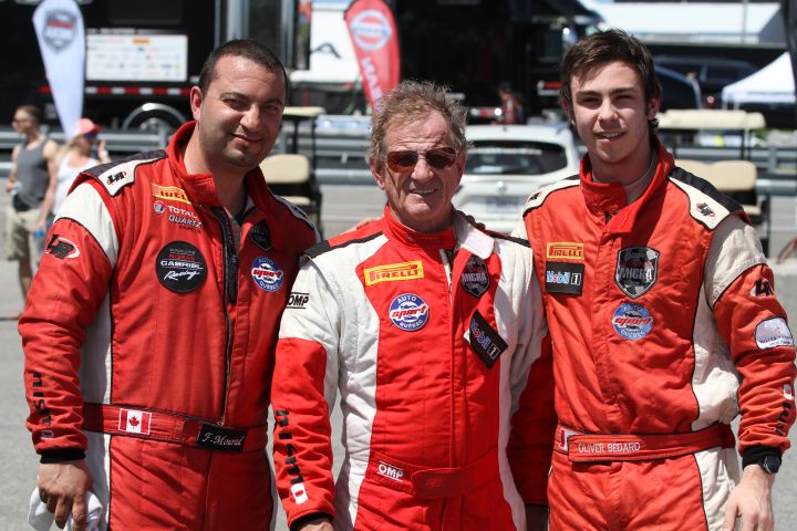 Olivier Bédard (right) as the overall champion, Normand Boyer (center) as the Senior class champion and Fadi Mourad (left) posing for a photo.