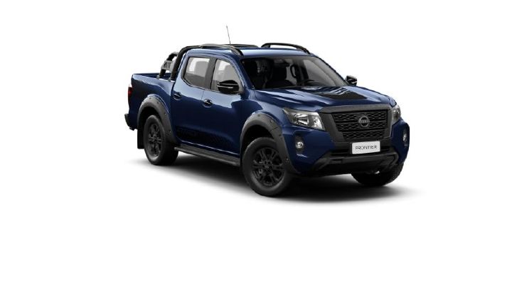 Nissan Frontier Attack na cor azul vista de frente