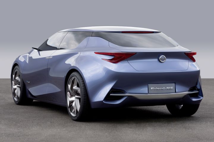 a parked Nissan Friend-ME Concept sedan