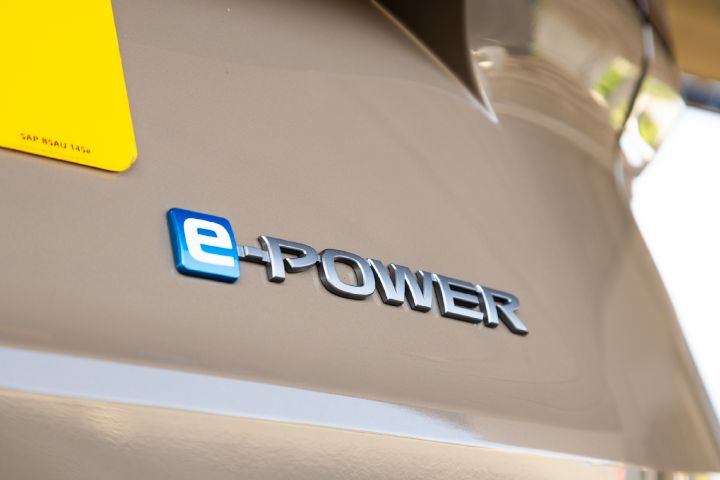 Close-up of the Nissan X‑Trail e‑POWER badge on the tailgate