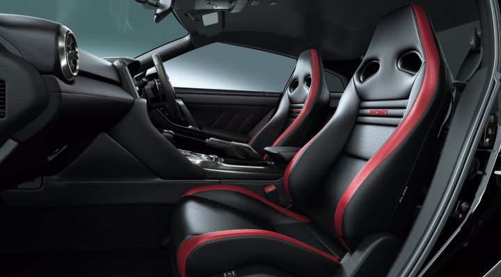 GT‑R 2025 black edition photo taken from front seats colored with black interior