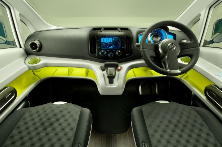 the front interior of a Nissan NV200 Concept