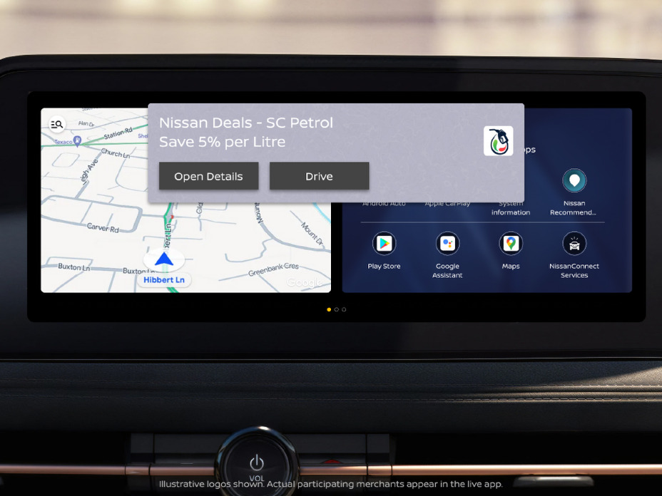 Nissan Deals offers displayed on the screen