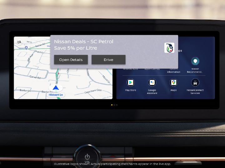 Nissan Deals offers displayed on the screen