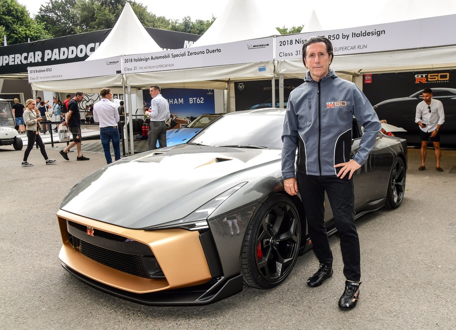 Alfonso Albaisa pictured next to the Nissan GT-R50