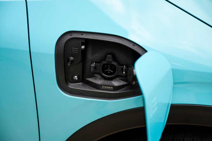 Charging port on the side of the 2026 Nissan LEAF.