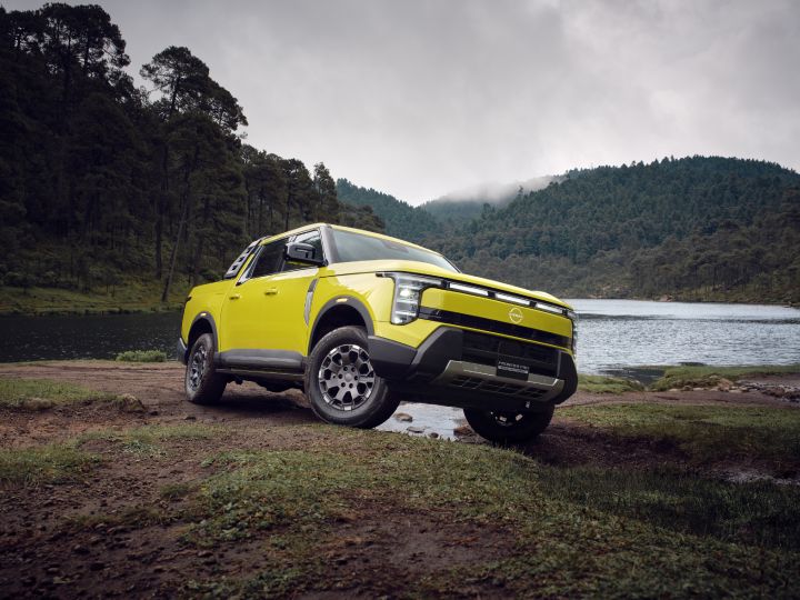 Acercamiento al diseño frontal de Nissan Frontier PRO PHEV.