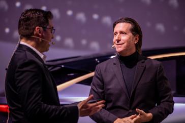 LAS VEGAS – Nissan is bringing a touch of Japanese hospitality to CES 2020 with exhibits that show the brand's vision for the future of mobility, from the Ariya Concept electric crossover to a zero-emission ice cream van and a self-sinking golf ball. Pictured is Alfonso Albaisa, senior vice president for global design at Nissan.