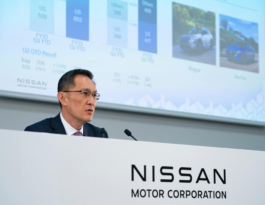 man discussing quarterly results