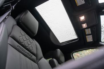 Nissan Frontier's sun roof and upward view of passenger seat