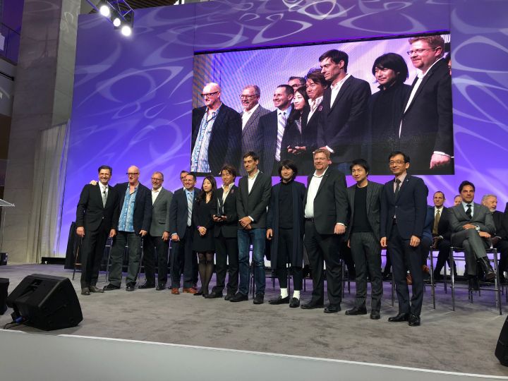 A large group of people on stage