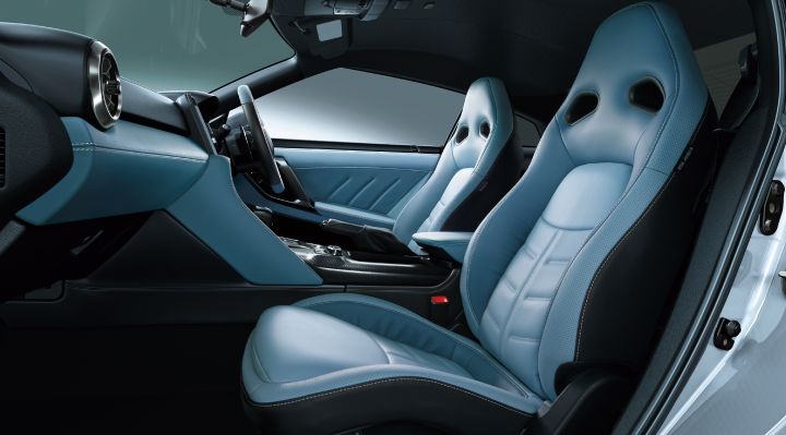 GT‑R 2025 Premium Edition photo from front seats colored with blue heaven