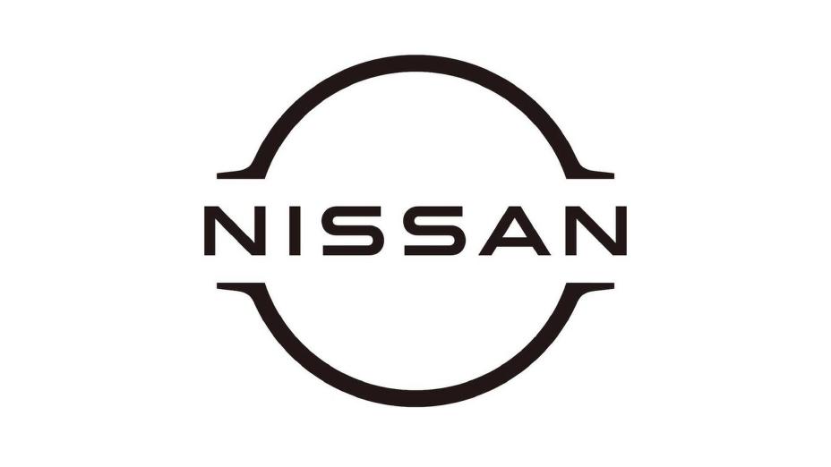 Logo de Nissan negro, con fondo blanco.