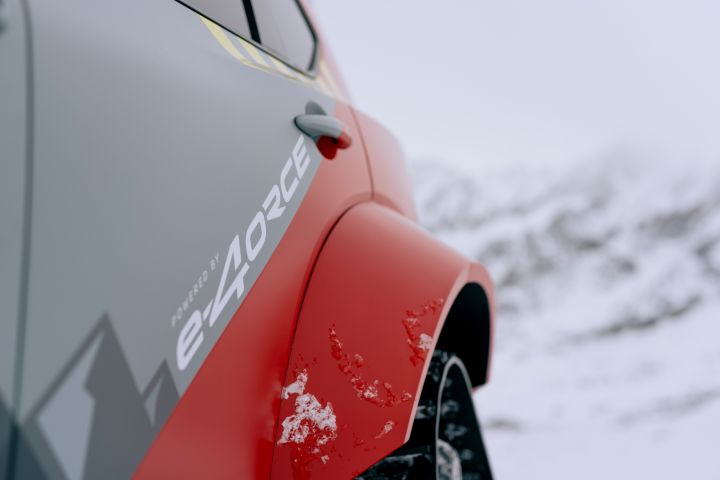 Focus on a rear door of Nissan X‑Trail Mountain Rescue