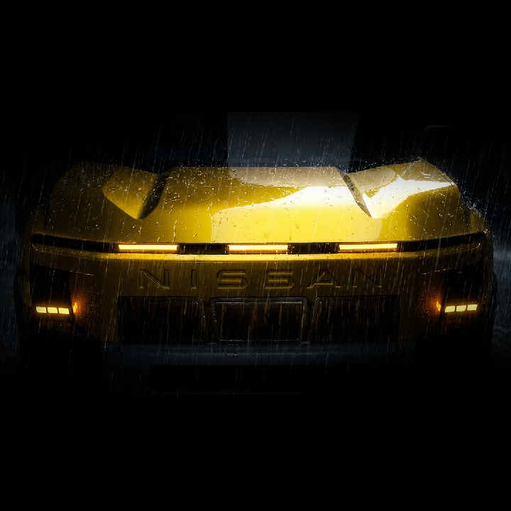 Front view of the Nissan Xterra, darkness covers the vehicle.