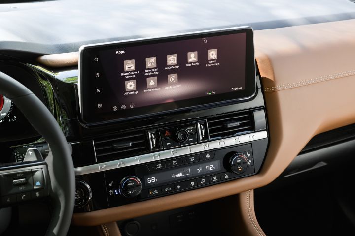 The center dashboard display inside the 2026 Nissan Pathfinder.