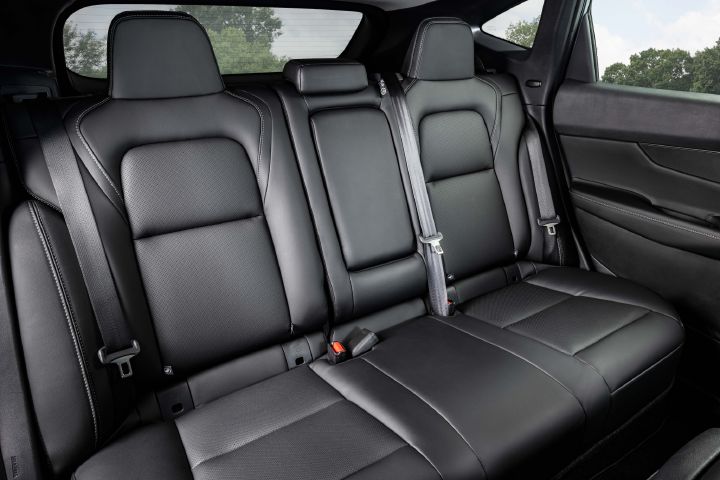 Angled view of the rear passenger seats inside the 2027 Nissan Murano Dark Armor.