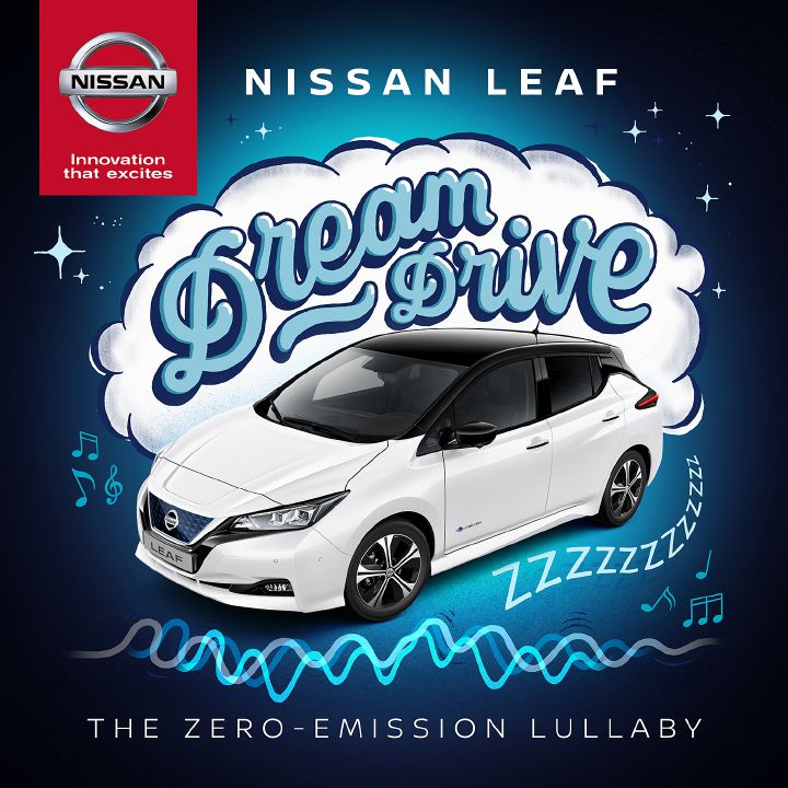 An artistic drawing for Nissan's first zero-emission lullaby featuring a hypnotic soundscape