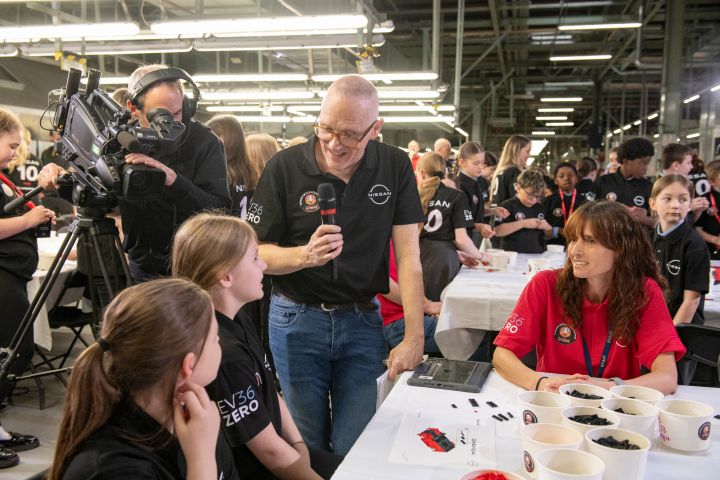 Alie Joey interviewing kids during the Nissan Skills Foundation Lego event