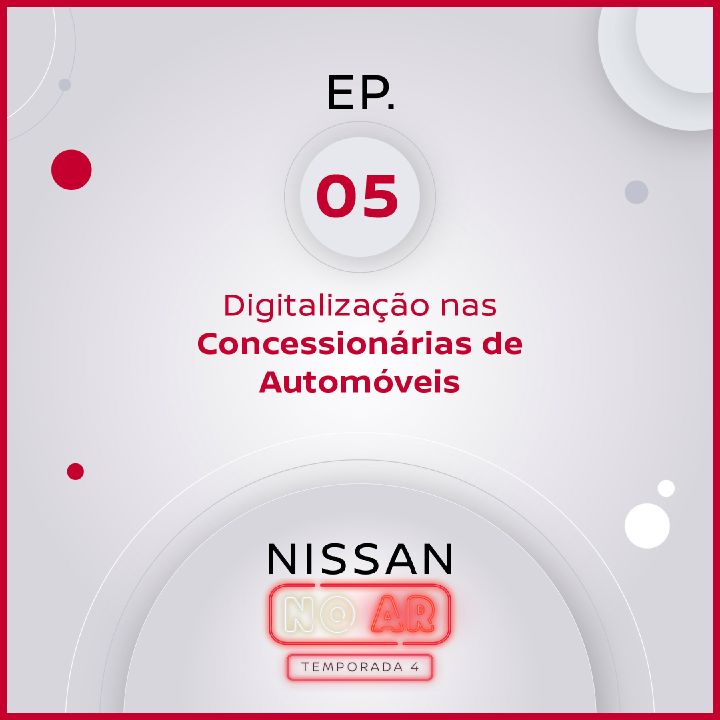 Arte de divulgação do quinto episódio da quarta temporada do ‘Nissan No Ar’, que fala sobre a digitalização nas concessionárias